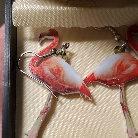 Flamingo earrings - Picture 2 of 3